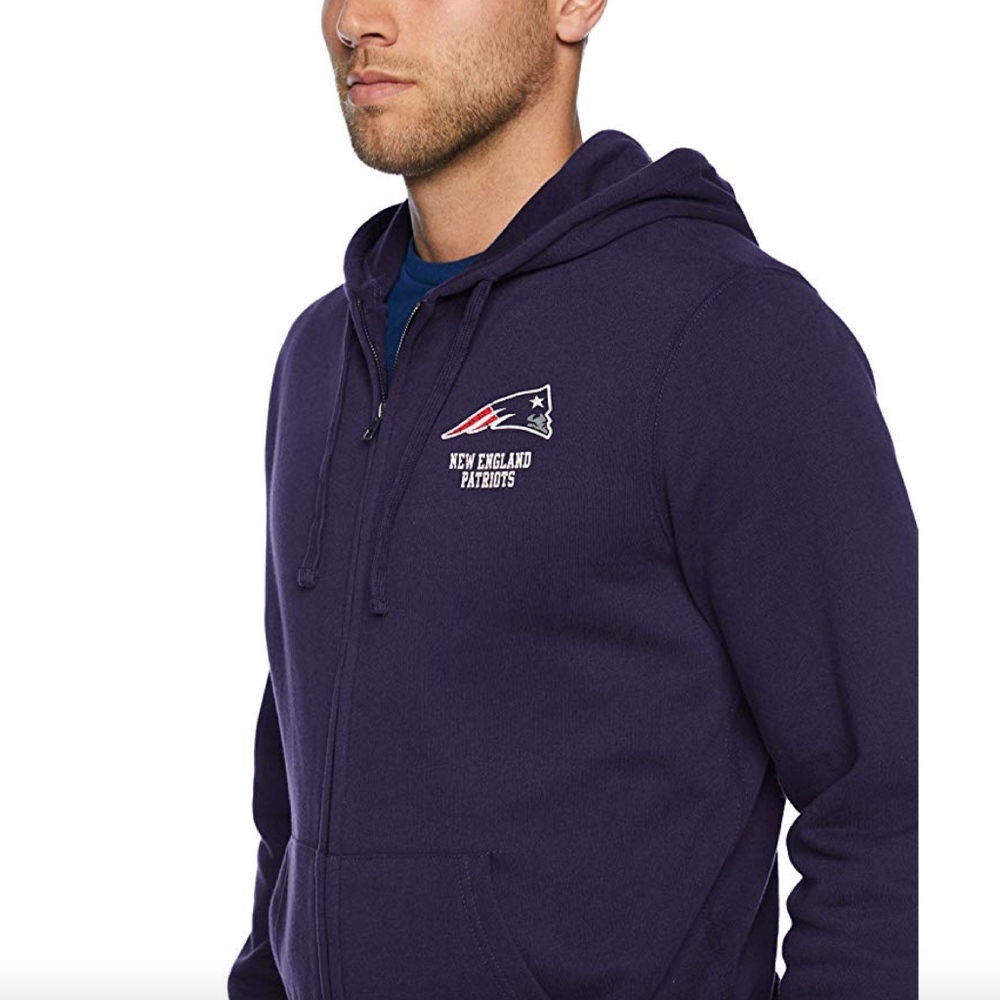 New England Patriots Fleece Full-Zip Hoodie NWT Md - Picture 2 of 6